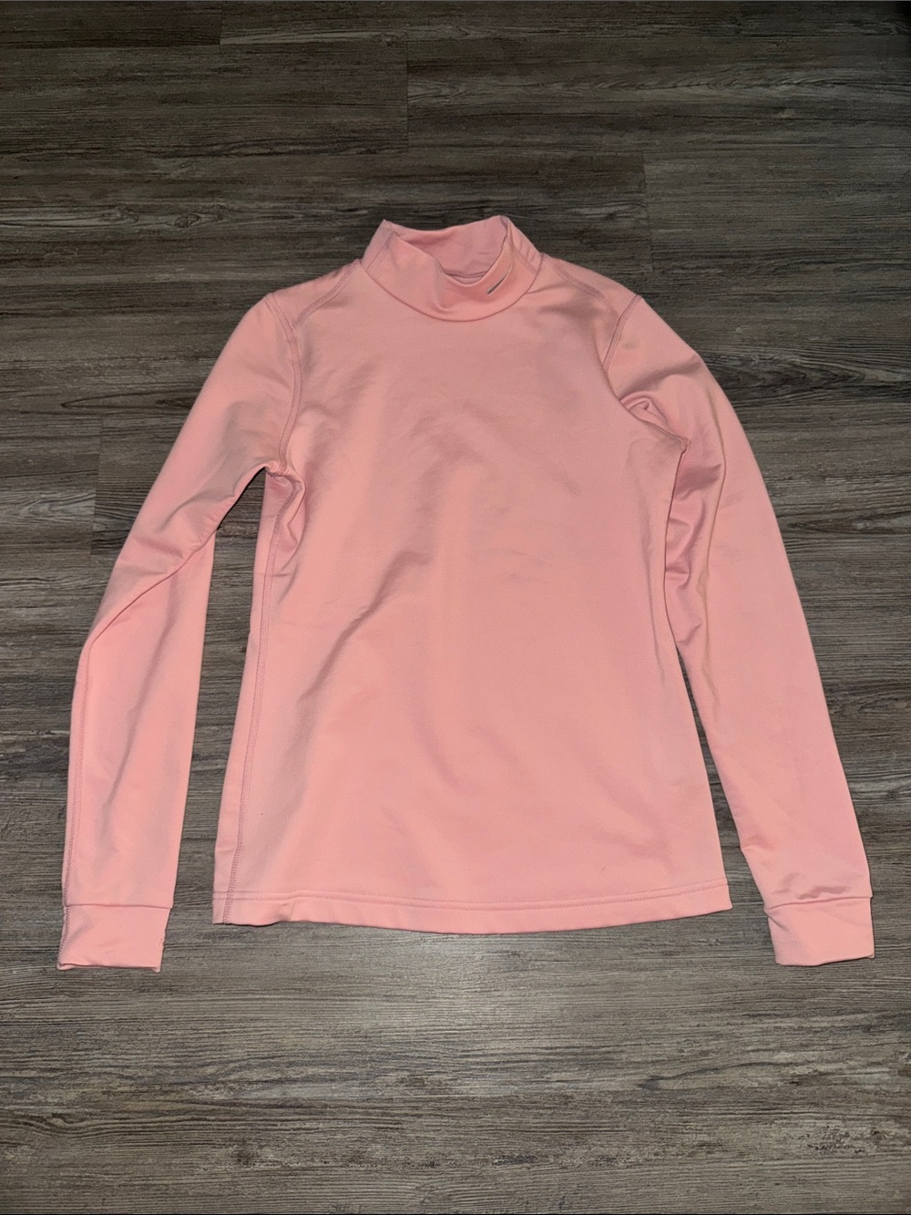 Nike Women's Light Pink Mock Neck Long-Sleeve Top